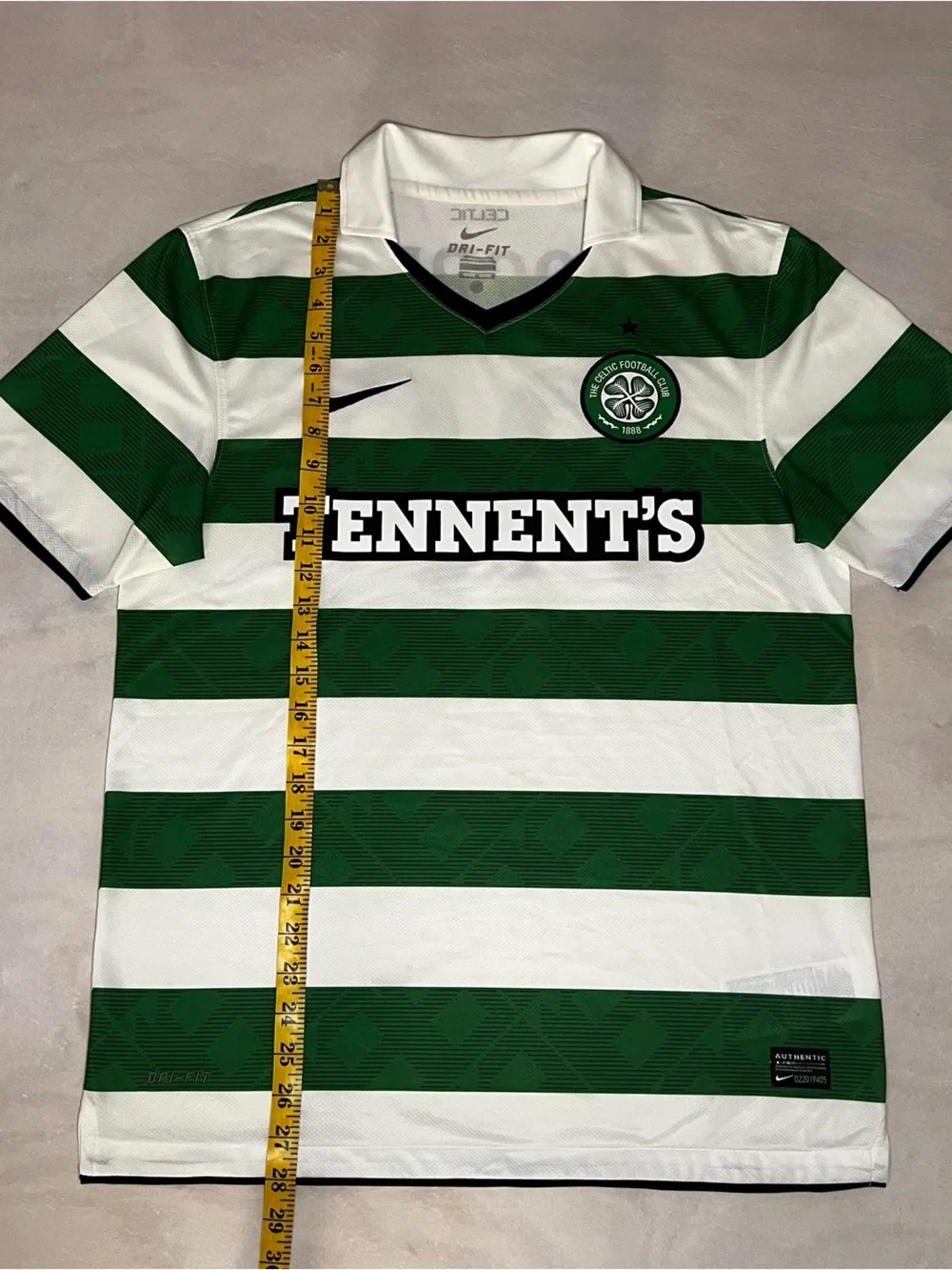 Nike Celtic FC Hooped Soccer Jersey - Green & White